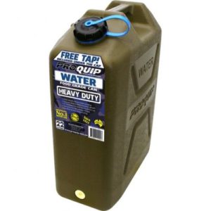 JERRY CAN 22L GREEN PLASTIC WATER WITH TAP PROQUIP 1004