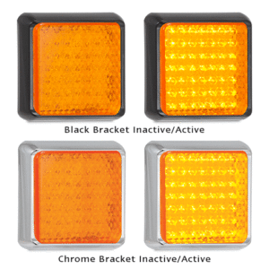 REAR INDICATOR INSERT LED 100MM SQUARE 12/24V LED AUTOLAMPS 100AM