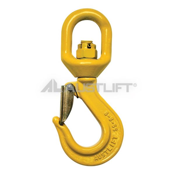 SWIVEL HOOK SS WITH SAFETY CATCH  8MM 2 TONNE AUSLIFT 102808