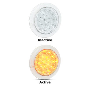 REAR INDICATOR CLEAR/AMBER ROUND 12/24V LED AUTOLAMPS 102ACM
