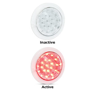 STOP TAIL CLEAR/RED ROUND 12V LED AUTOLAMPS 102RC