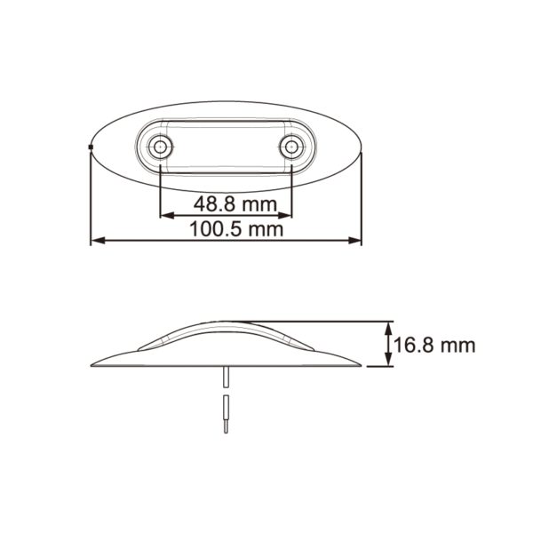 SIDE MARKER CLEAR AMBER LED 12V LUCIDITY 22322CAK-BL