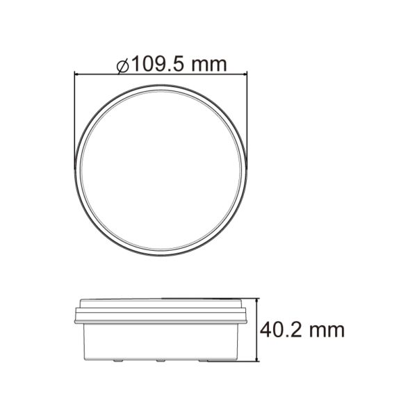 LUCIDITY 22551WCK-V REAR REVERSE WHITE LED ROUND 12/24V