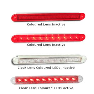 REAR STRIP LAMP RED 24V RECESSED 237 X 25 X 18MM LED AUTOLAMPS 235R24