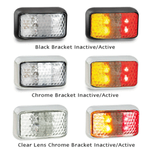 SIDE MARKER RED AMBER BLACK SURROUND LED AUTOLAMPS 35ARM
