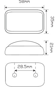 REAR END OUTLINE MARKER LED 12-24V LED AUTOLAMPS 58RM