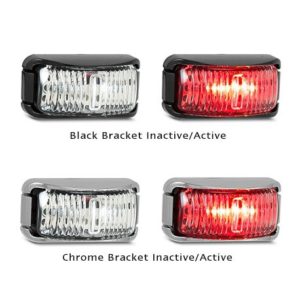 REAR END OUTLINE MARKER CLEAR RED 12/24V LED AUTOLAMPS 42RM
