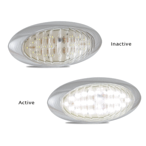 REVERSE LED OVAL WHITE CHROME SURROUND 12V LED AUTOLAMPS 5437W