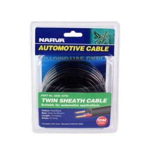 CABLE 2 CORE 6MM 50A 10M BLISTER PACK NARVA 5826-10TW