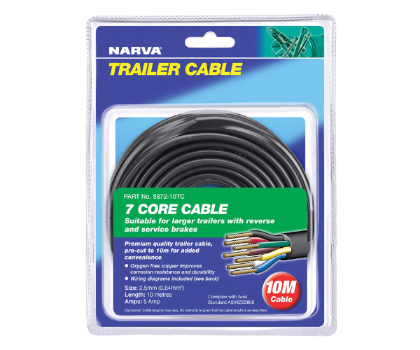 CABLE 7 CORE 2.5MM 5A 10M BLISTER PACK NARVA 5872-10TC