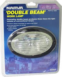 WORK LAMP DOUBLE BEAM OVAL WIDE FLOOD 2 X H3 GLOBES NARVA 72392