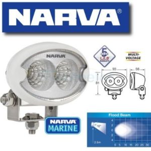 WORK LAMP MARINE DECK OVAL WHITE 9-50V NARVA 72446W