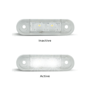 FRONT MARKER LAMP CLEAR X 2 LED 12/24V LED AUTOLAMPS 7922WM2