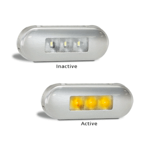 SIDE MARKER AMBER LED CHROME SURROUND 12/24 LED AUTOLAMPS 86AM