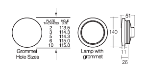 REVERSE LED KIT ROUND MODEL 40 9-33V NARVA 94050