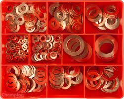 WASHER KIT COPPER 1MM THICK METRIC 260 PIECE CHAMPION CA1660