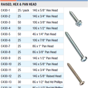 CHAMPION CA430 SELF TAPPING SCREWS  14 SIZES 4G TO 14G