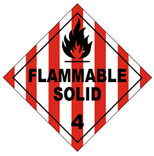 FLAMMABLE SOLID DECAL 250 X 250MM CLASS 4 CIXT072/D