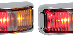 SIDE MARKER RED AMBER CHROME BASE LED AUTOLAMPS 42CARM