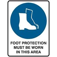 FOOT PROTECTION MUST BE WORN DECAL 180 X 250MM PN: M11
