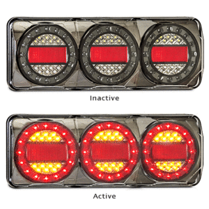 STOP TAIL INDICATOR BLACK CHROME BASE 12/24V LED AUTOLAMPS MAXILAMPC3XR