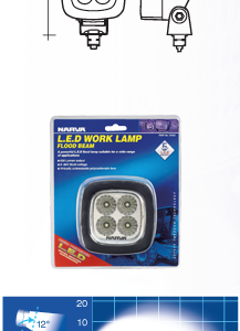 WORK LAMP LED 9-64V 3200 LUMENS FLOOD NARVA 72453