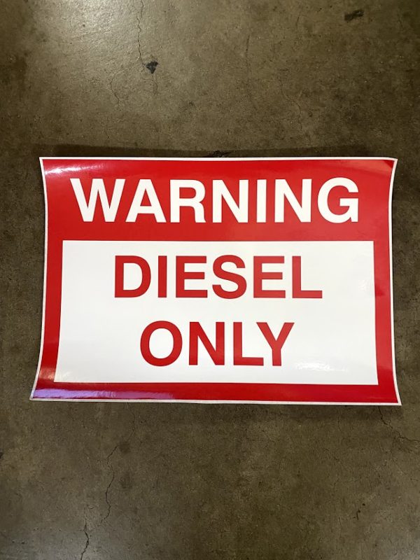 WARNING DIESEL ONLY 300 X 210MM DECAL PN: WDO