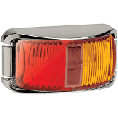 SIDE MARKER RED/AMBER LED OVAL CHROME BASE NARVA 91605C