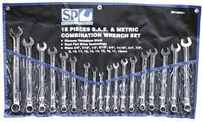 SPANNER SET 18PC METRIC/SAE COMBINATION SP TOOLS SP10001