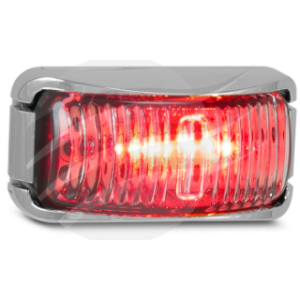 REAR END OUTLINE MARKER CLEAR RED 12/24V CHROME BASE  LED AUTOLAMPS 42CRM