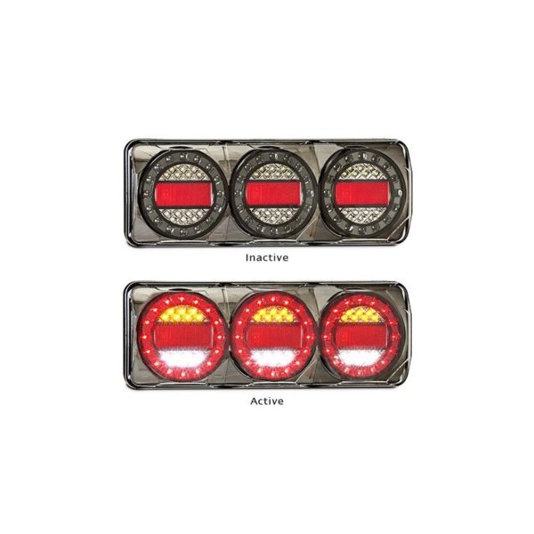 STOP TAIL INDICATOR REVERSE BLACK CHROME 12/24V MAXILAMPC3XRW