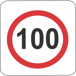 100KM SPEED LIMITED 300 X 300MM DECAL SIGN HV07192